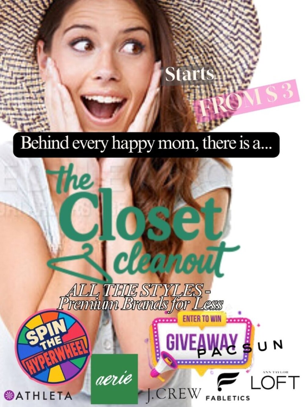 CLOSET CLEAROUT-ALL THE STYLES, NWT AERIE,PACSUN & more brands,Giveaway Start$3